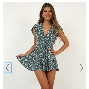 SHOWPO river run sage floral summer romper!
